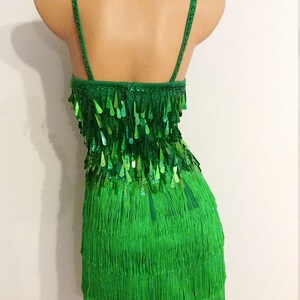 GREEN Beads Fringe Dress-samba Costumes Carnival Show Girl Las - Etsy