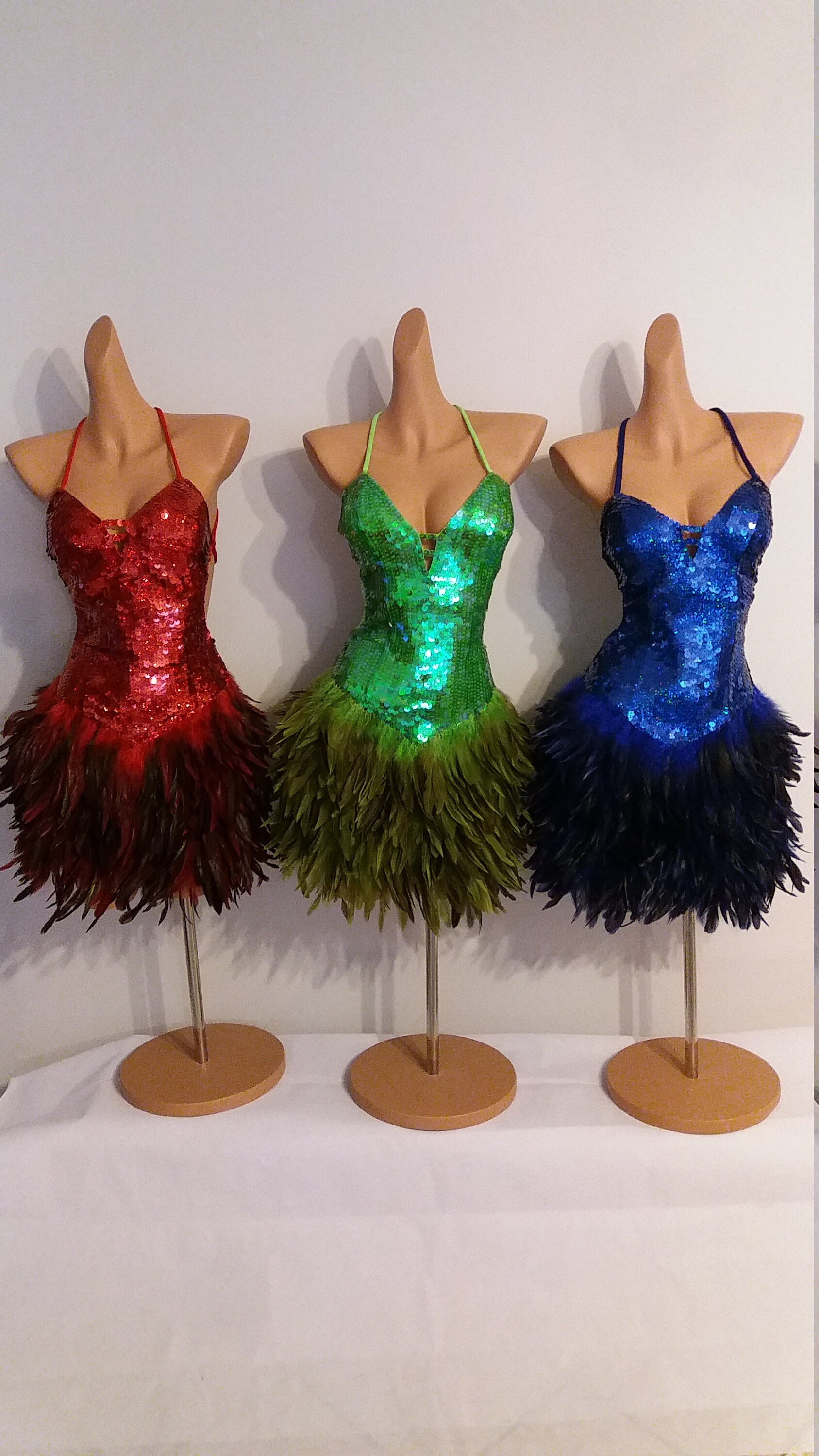 Lime GREEN Sequin Feather Dress Samba Costumes Carnival Show Etsy