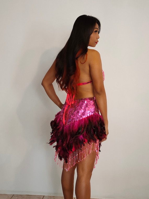 Buy Hot Pink Sequin Feather Samba Dress - Carnival Costume Online in India - Etsy Buy Hot Pink Sequin Feather Samba Dress - Carnival Costume Online in India - Etsy