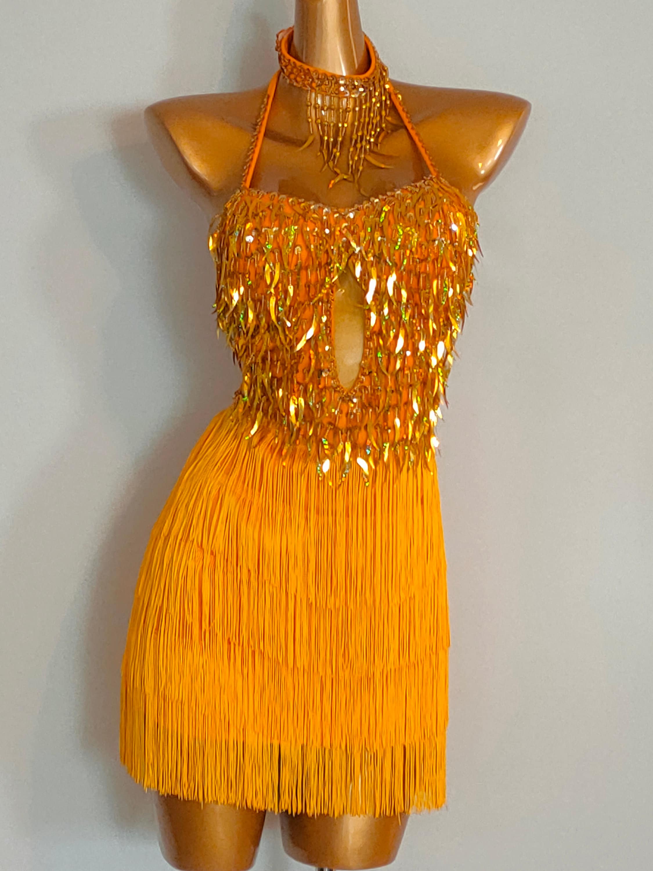 GOLD Beads Fringe Dresssamba Costumes Carnival Show Girl Las Etsy