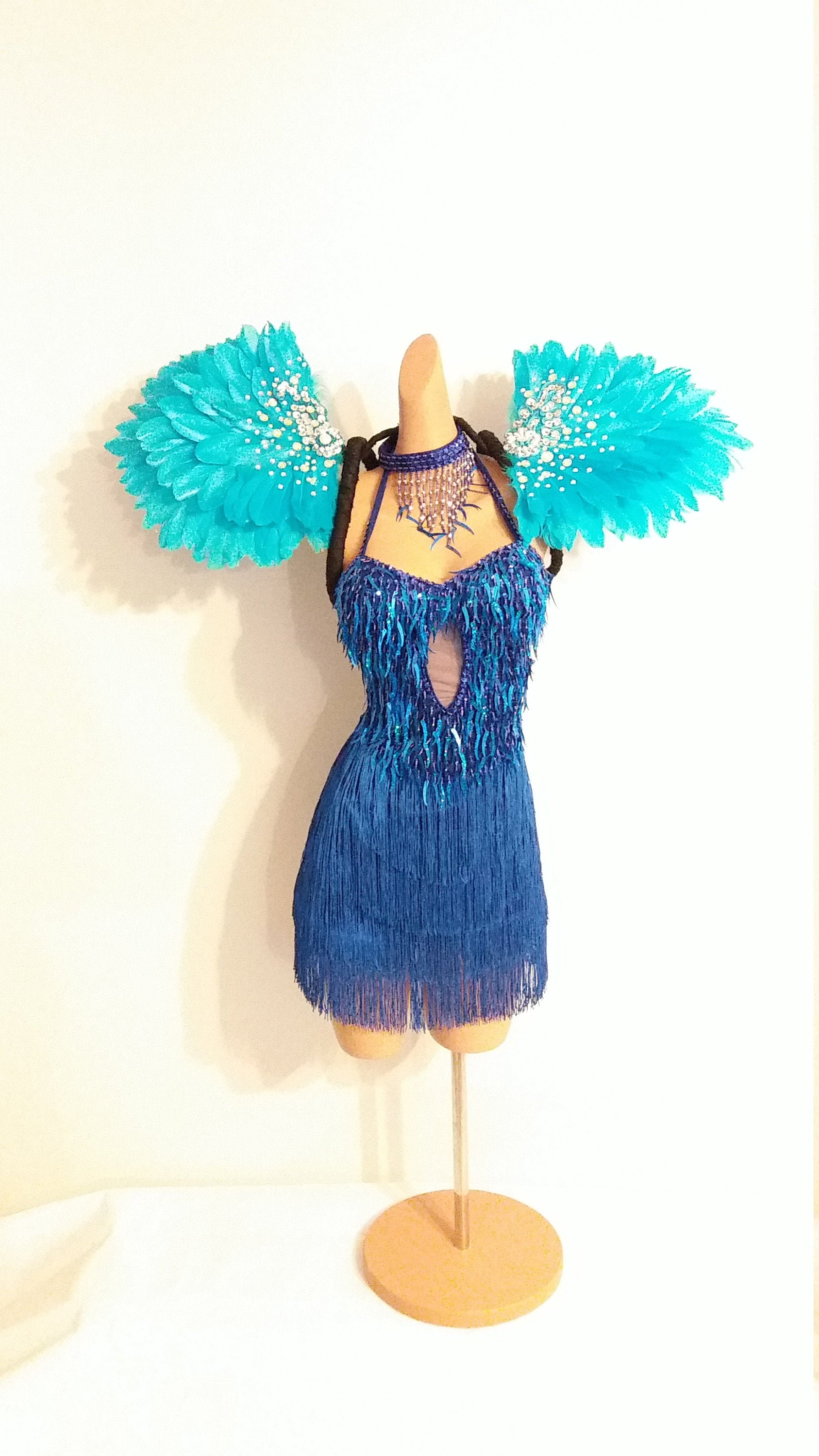 Turquoise Feather Wings/BackpackSamba Costumes CarnivalMardi Etsy