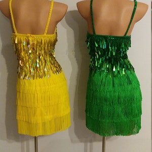 GREEN Beads Fringe Dress-samba Costumes Carnival Show Girl Las - Etsy