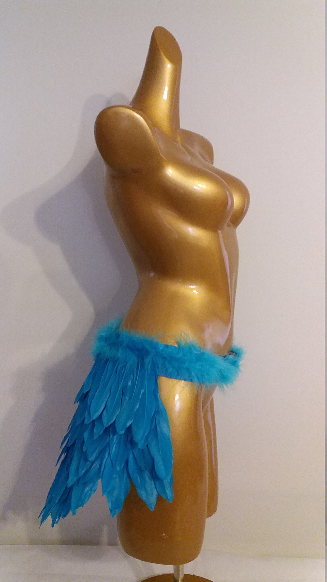 TURQUOISE FEATHERS SKIRT