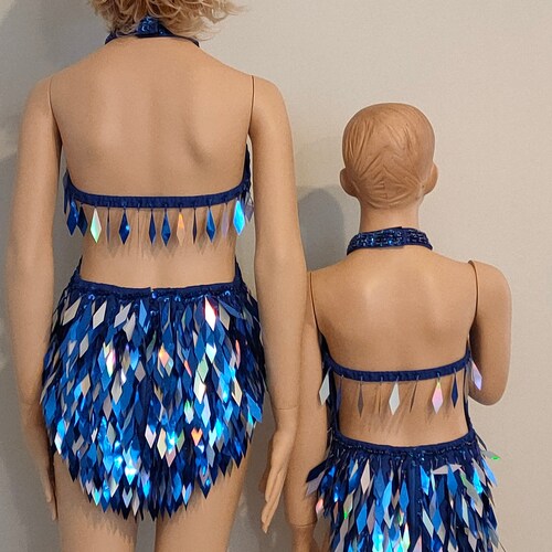 KIDS shops Size !! New Model ! ROYAL BLUE color Crystal Sequin Beads Leotard-Samba Costumes Carnival Show Girl Las Vegas festival School Ball