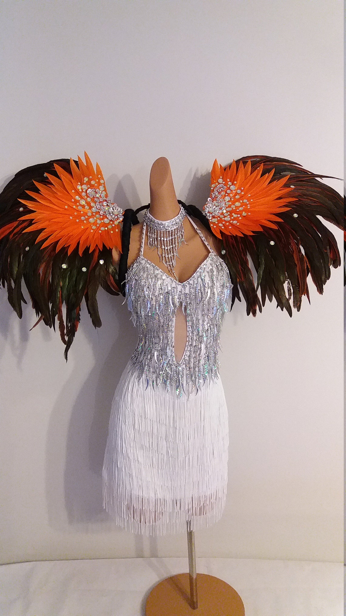 ORANGE Feather Wings/backpacksamba Costumes Carnivalmardi Etsy