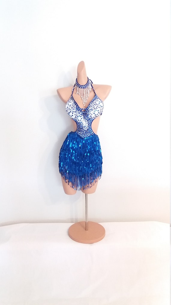 BLUE Sequin Fringe Dress-samba Costumes Carnival Show Girl Las  Vegas-burlesque-cabaret Pride Parade Festival School Ball Brazil-ws-d3-bl -  Etsy