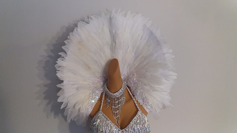 All WHITE Feather Collar-Samba Costumes Carnival-Mardi Gras Show Girl Las Vegas Notting Hill Pride Parade Brazilian Carnaval BM-FC-Ww