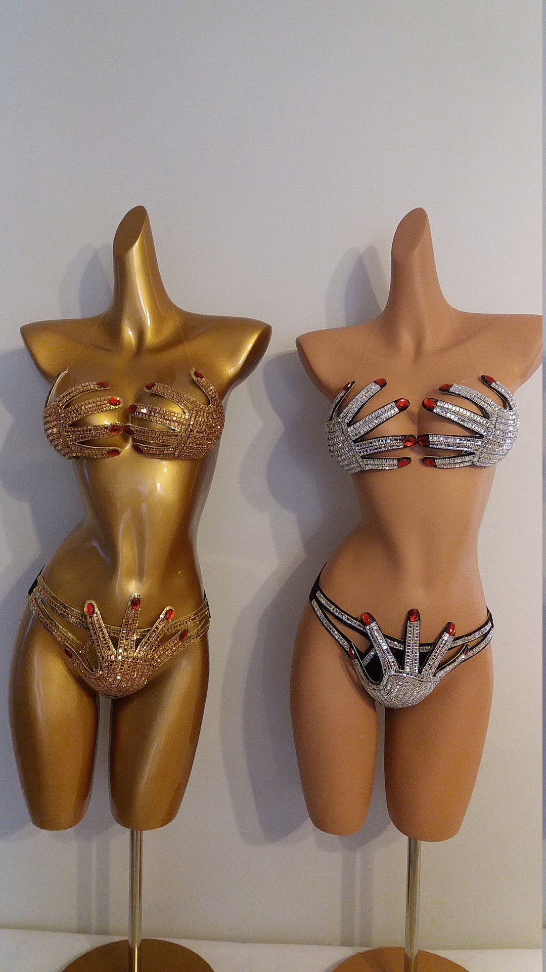 Samba Bra Sequin/Beaded/Fringe, Gold - M/L by Western Fashion Inc