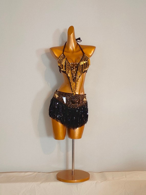 Black/gold Sequin Fringe Dress-samba Costumes Carnival Show Girl Las Vegas  Notting Hill Pride Gay Parade Festival School Ball Brazil-ws-d2- - Etsy  Denmark
