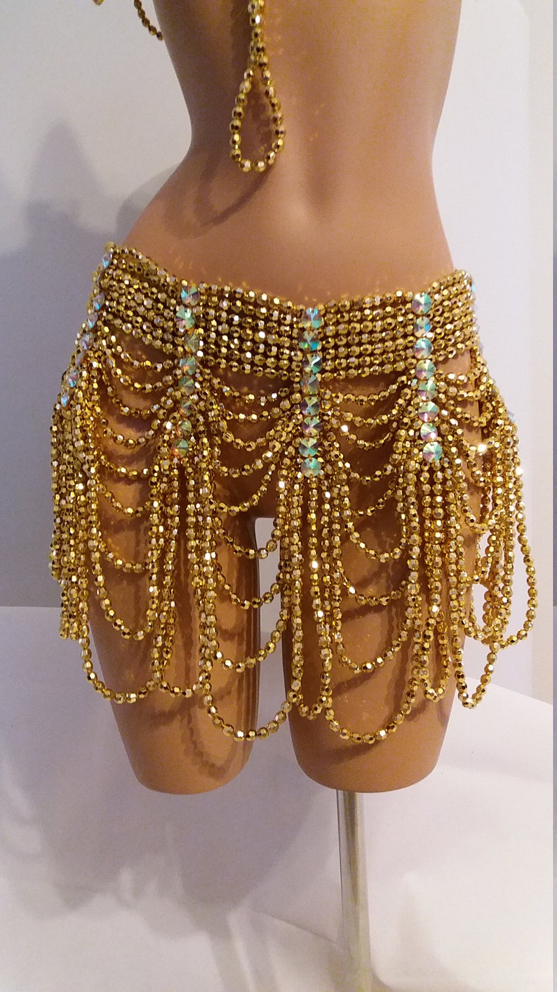 Gold Beads SKIRTCOLLAR samba Carnival Show - Etsy