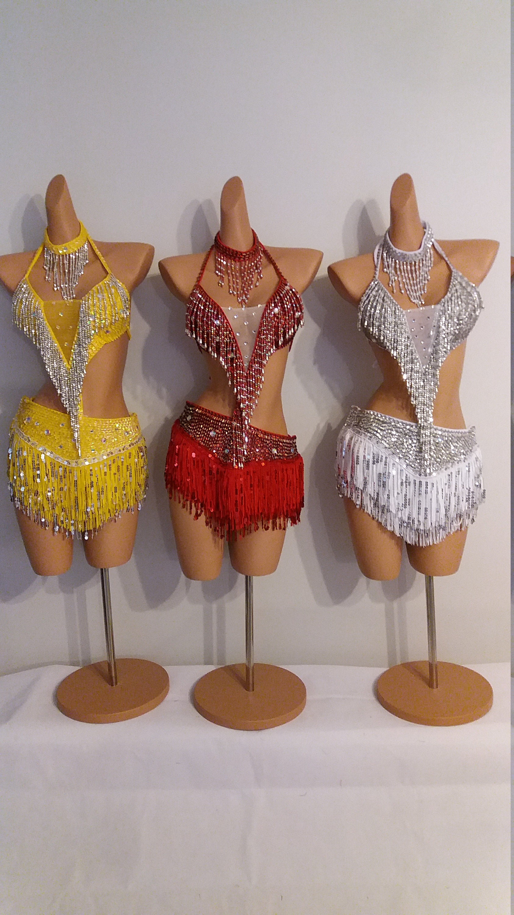 サンバ衣装　ブラック&ゴールド　フルセット Black/gold Sequin Fringe Dress-samba Costumes Carnival Show