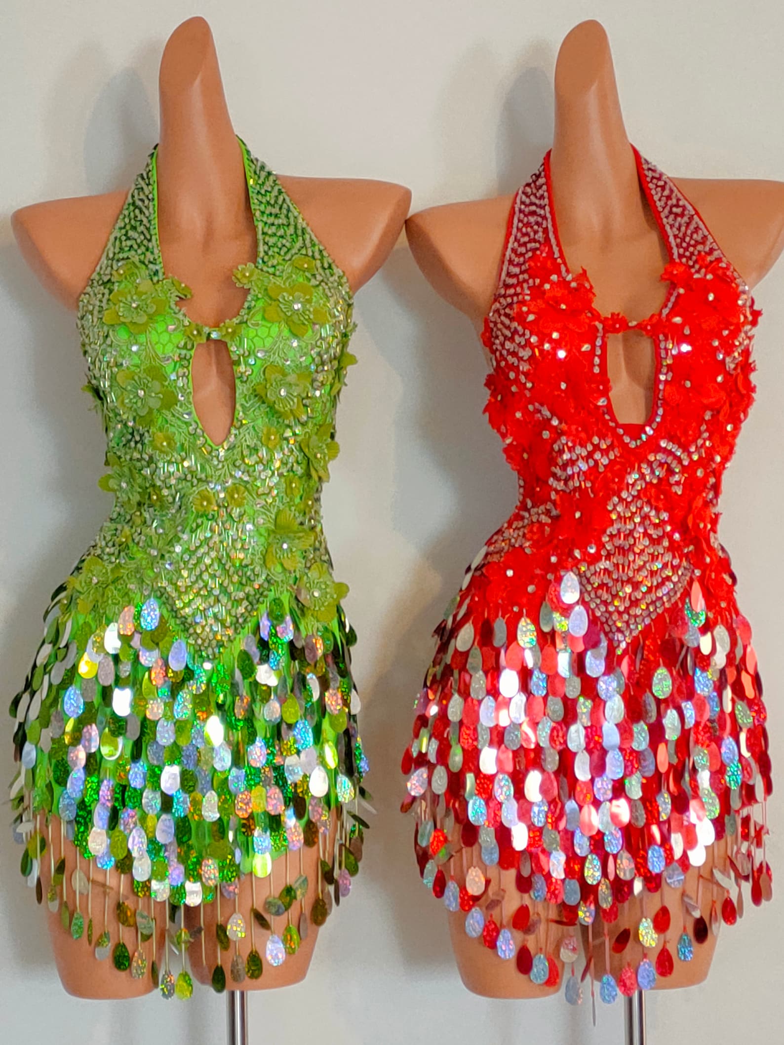 TURQUOISE Sequin Beads Dress Samba Costumes Carnival Show Etsy