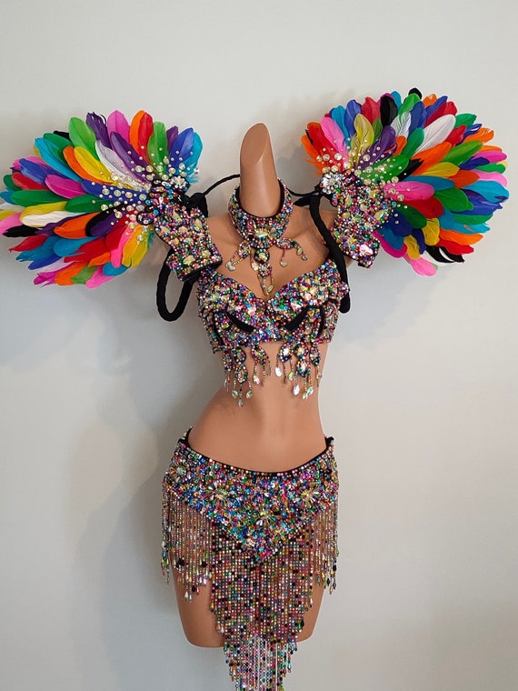 Carnival Costume Feathers Rhinestone Samba Costume Angel Wings
