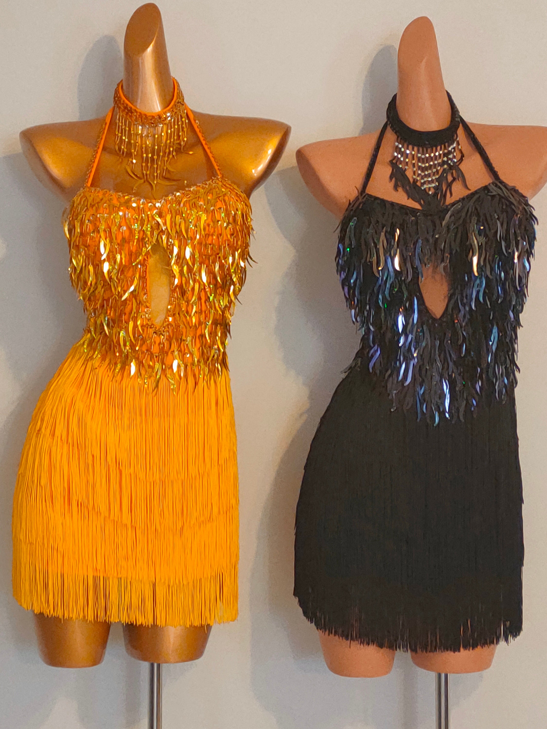 GOLD Beads Fringe Dresssamba Costumes Carnival Show Girl Las Etsy