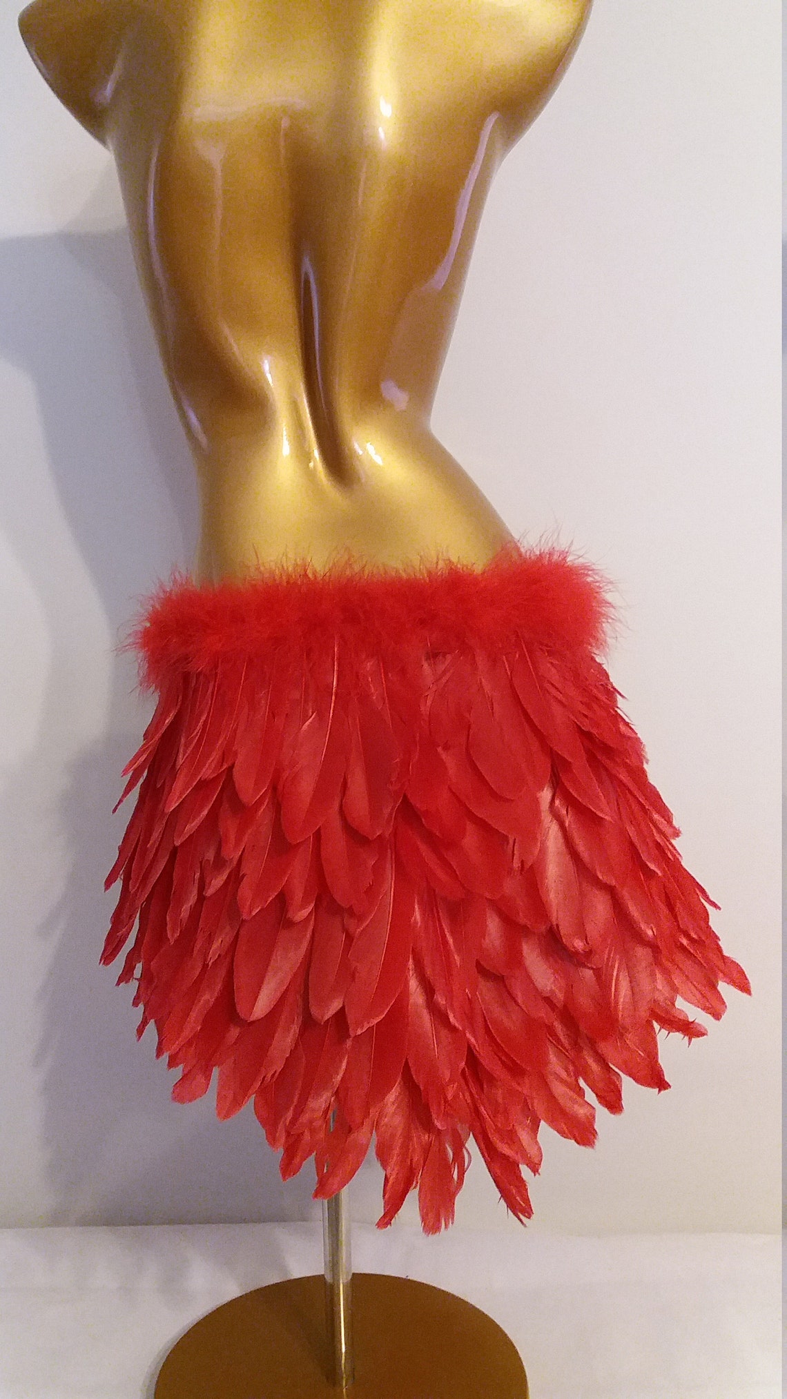 RED Feather Tail Bum Cover Skirtsamba Costumes Carnival Show Etsy