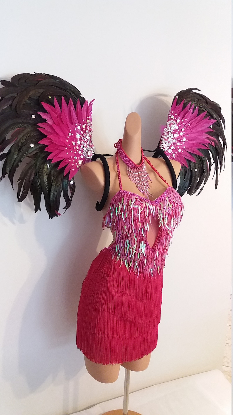 Hot PINK Feather Wings/backpacksamba Costumes Carnivalmardi Etsy