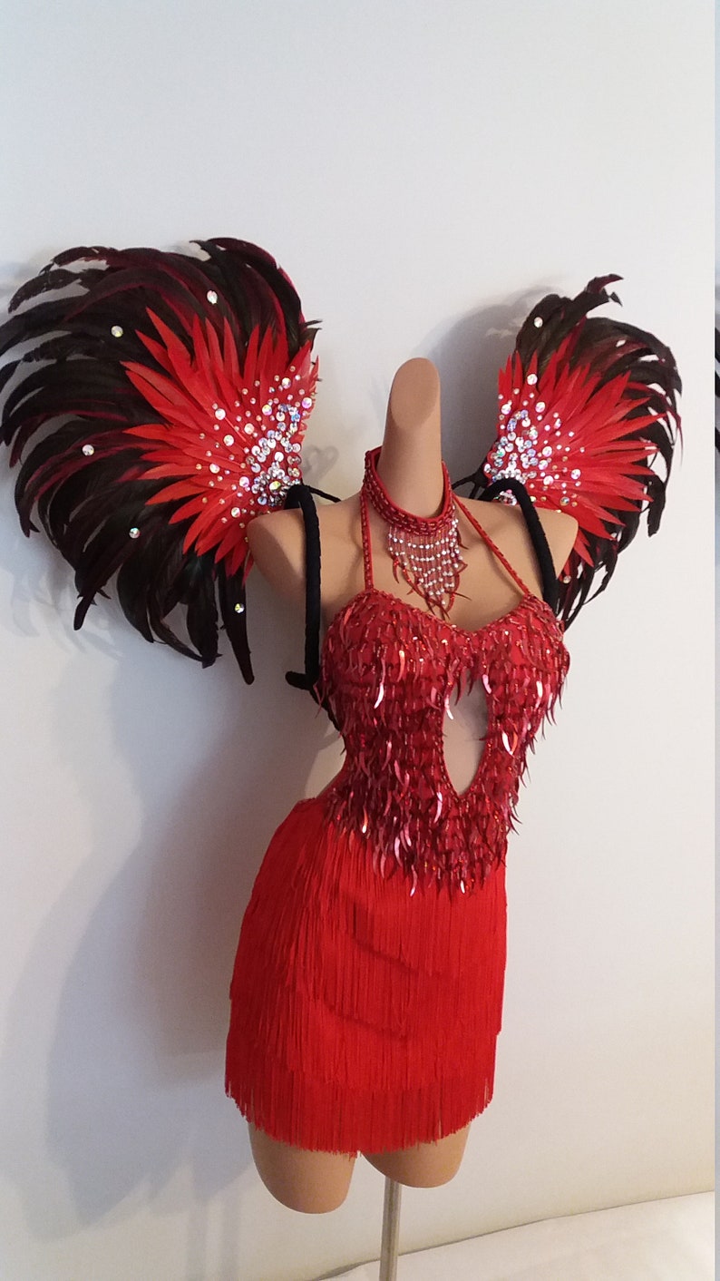 RED Feather Wings/BackpackSamba Costumes CarnivalMardi Etsy