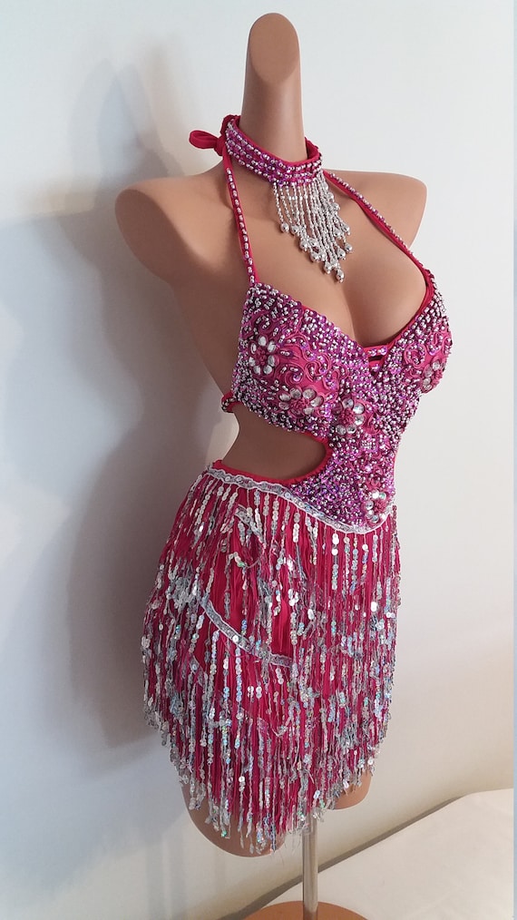 Buy Hot PINK Sequin Fringe Dress-samba Costumes Carnival Show Girl Las Vegas-burlesque-cabaret  Pride Parade Festival School Ball Brazil-ws-d3-hp Online in India - Etsy
