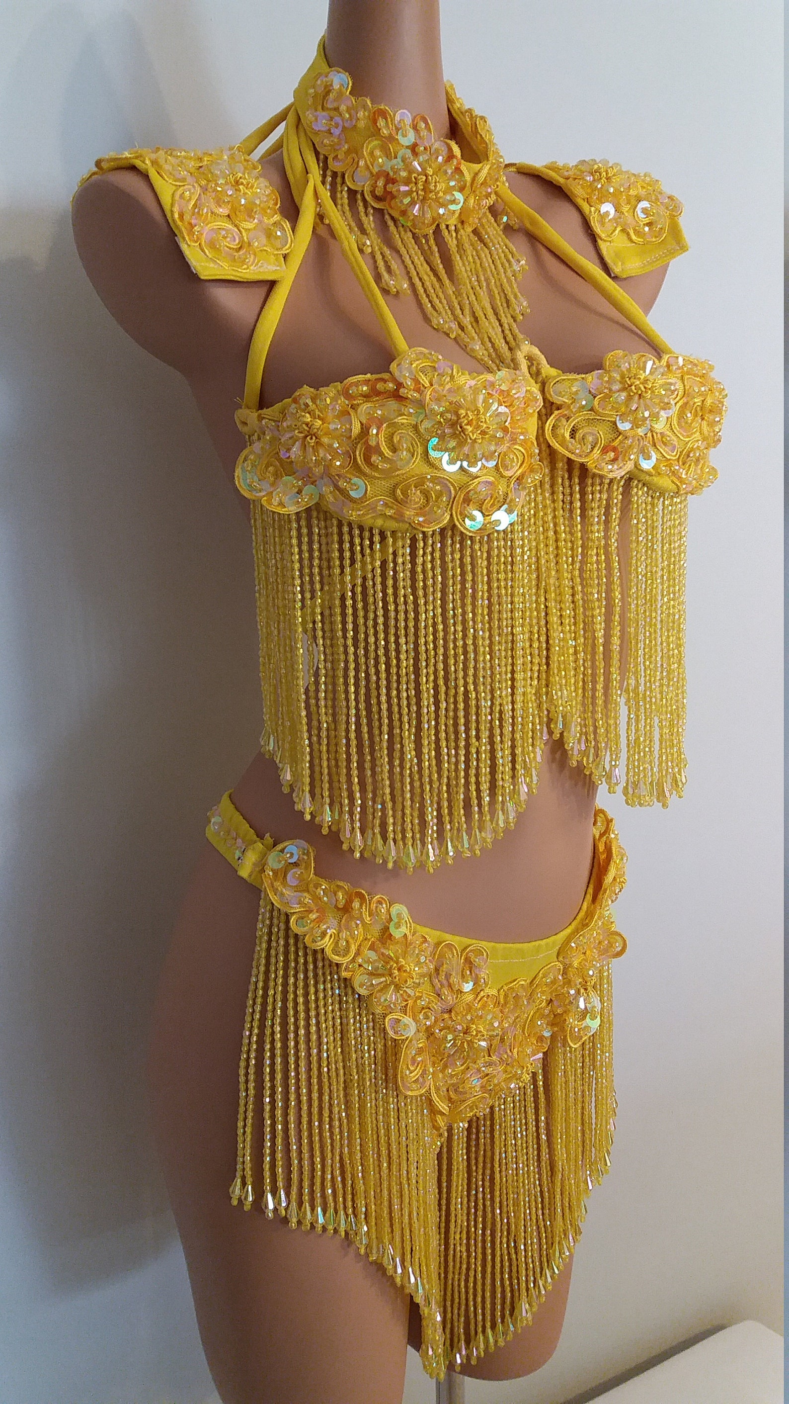 YELLOW Sequin BIKINI5 Pièce PerlesSamba Costumes Carnival Etsy