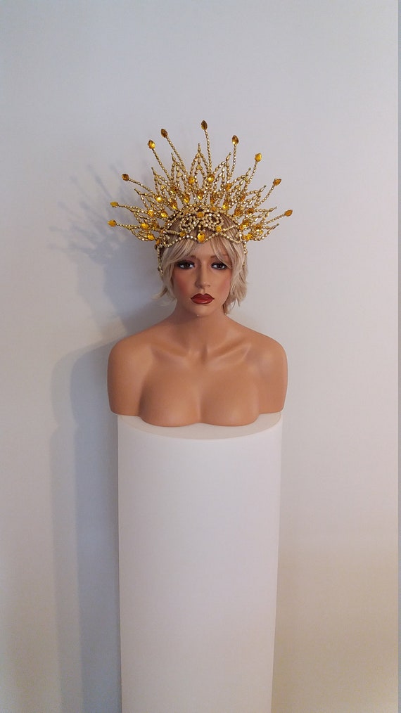 GOLD Liberty Headdress-headpiece-samba Costumes Carnival-mardi