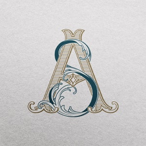 Wedding Monogram or Personal Logo with Initials SA | Color editable vector design for wedding invitations, personalized gifts, and decor