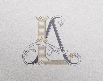 Elegant Wedding Monogram (AL): Printable Logo Design (Digital Download)