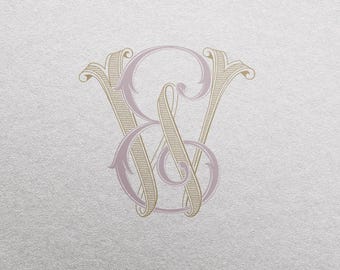 2-Letter Wedding Monogram (EW): Elegant Invitation Logo (Digital Download)