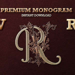 2 Letter Monogram with Letters VR | Digital Download - Wedding Monogram SVG, Personal Logo, Wedding Logo for Wedding Invitations