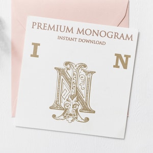 IN NI Wedding Duogram, Wedding Monogram | Wedding Logo | Invitation Logo | Stationery Letterhead | Home Decor | Family Initials | Crest