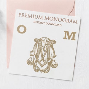 OM MO Wedding Duogram, Wedding Monogram | Wedding Logo | Invitation Logo | Stationery Letterhead | Home Decor | Family Initials | Crest