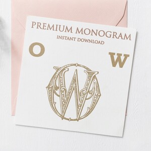 OW WO Wedding Duogram, Wedding Monogram | Wedding Logo | Invitation Logo | Stationery Letterhead | Home Decor | Family Initials | Crest