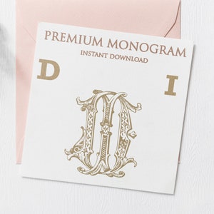 DI ID Wedding Duogram, Wedding Monogram | Wedding Logo | Invitation Logo | Stationery Letterhead | Home Decor | Family Initials | Crest