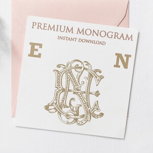 EN, NE V.2 Wedding Duogram, Wedding Monogram | Wedding Logo | Invitation Logo | Stationery Letterhead | Home Decor | Family Initials | Crest