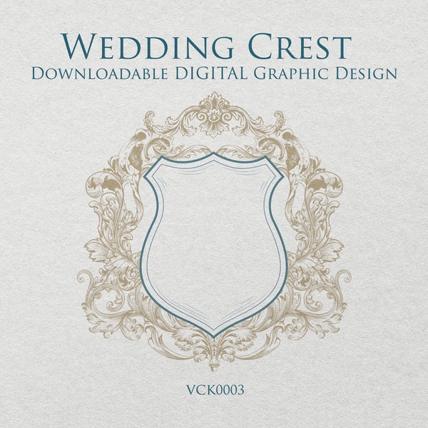 Victorian Style Wedding Crest | A ready-to-download scalable vector graphic (SVG) design to frame your monogram or initials - VCK0003