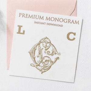 LC CL Wedding Duogram, Wedding Monogram | Wedding Logo | Invitation Logo | Stationery Letterhead | Home Decor | Family Initials | Crest