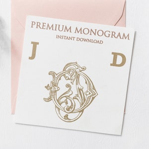 JD DJ Wedding Duogram, Wedding Monogram | Wedding Logo | Invitation Logo | Stationery Letterhead | Home Decor | Family Initials | Crest