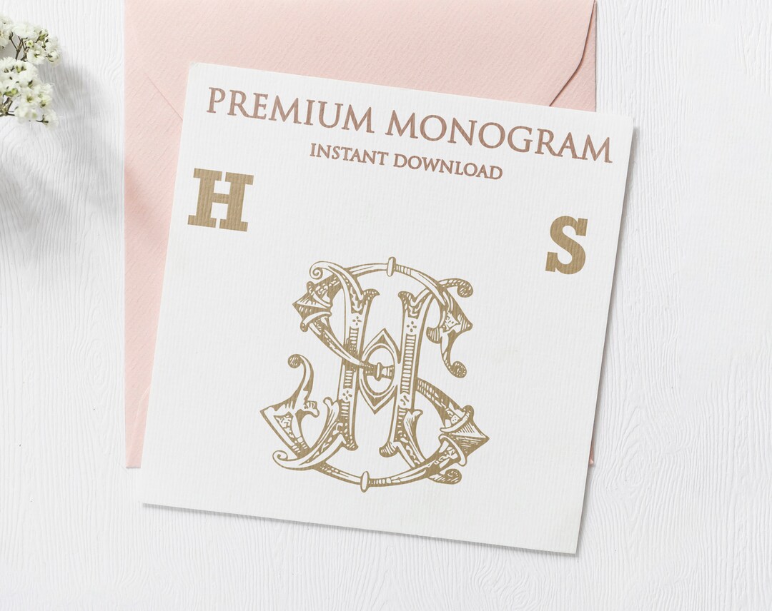Vintage Wedding Monogram: HS Duogram Logo (digital Download) - Etsy