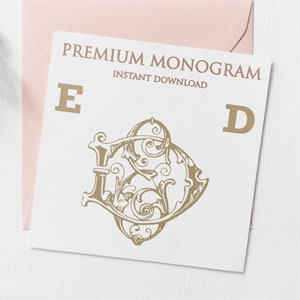 ED, DE, Wedding Duogram, Wedding Monogram | Wedding Logo | Invitation Logo | Stationery Letterhead | Home Decor | Family Initials | Crest