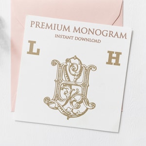 LH HL Wedding Duogram, Wedding Monogram | Wedding Logo | Invitation Logo | Stationery Letterhead | Home Decor | Family Initials | Crest