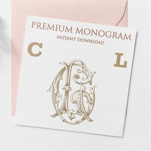 CL LC (V2) Wedding Duogram, Wedding Monogram | Wedding Logo | Invitation Logo | Stationery Letterhead | Home Decor | Family Initials | Crest