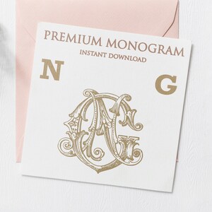 NG GN Wedding Duogram, Wedding Monogram | Wedding Logo | Invitation Logo | Stationery Letterhead | Home Decor | Family Initials | Crest