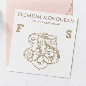 FS, SF Wedding Duogram, Wedding Monogram | Wedding Logo | Invitation Logo | Stationery Letterhead | Home Decor | Family Initials | Crest