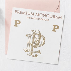 PP PP Wedding Duogram, Wedding Monogram | Wedding Logo | Invitation Logo | Stationery Letterhead | Home Decor | Family Initials | Crest