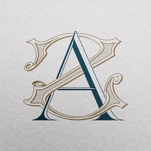 2-Letter Monogram (AZ) | Digital Download Only - Wedding Monogram SVG, Personal Logo, Wedding Logo for Wedding Invitations