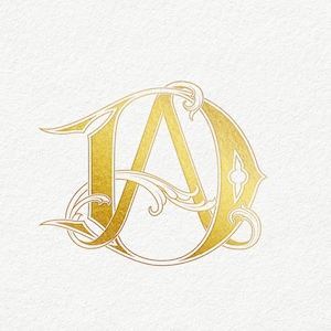 AD Wedding Monogram | a Canva Ready SVG | Large File Sizes | 2 Color ...