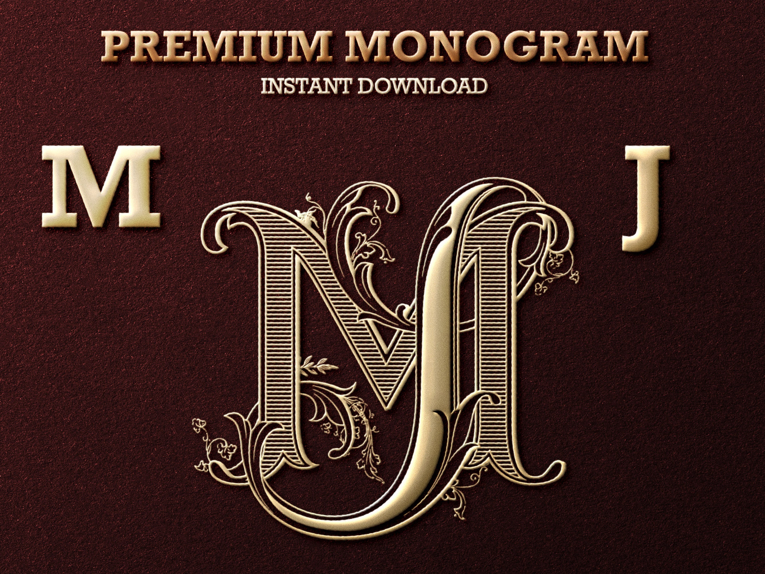 MJ JM 2 Letter Monogram M J Wedding Monogram Wedding Etsy