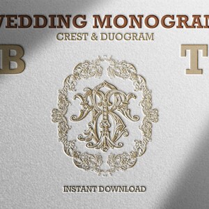 Letters BT-TB, Digital Download of Wedding Crest with Duogram | Wedding Logo | Includes: Vector and SVG Cut Files