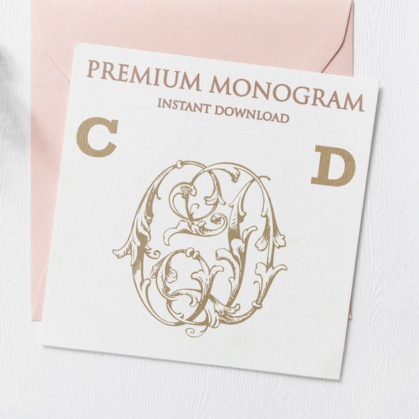CD DC Wedding Duogram, Wedding Monogram | Wedding Logo | Invitation Logo | Stationery Letterhead | Home Decor | Family Initials | Crest