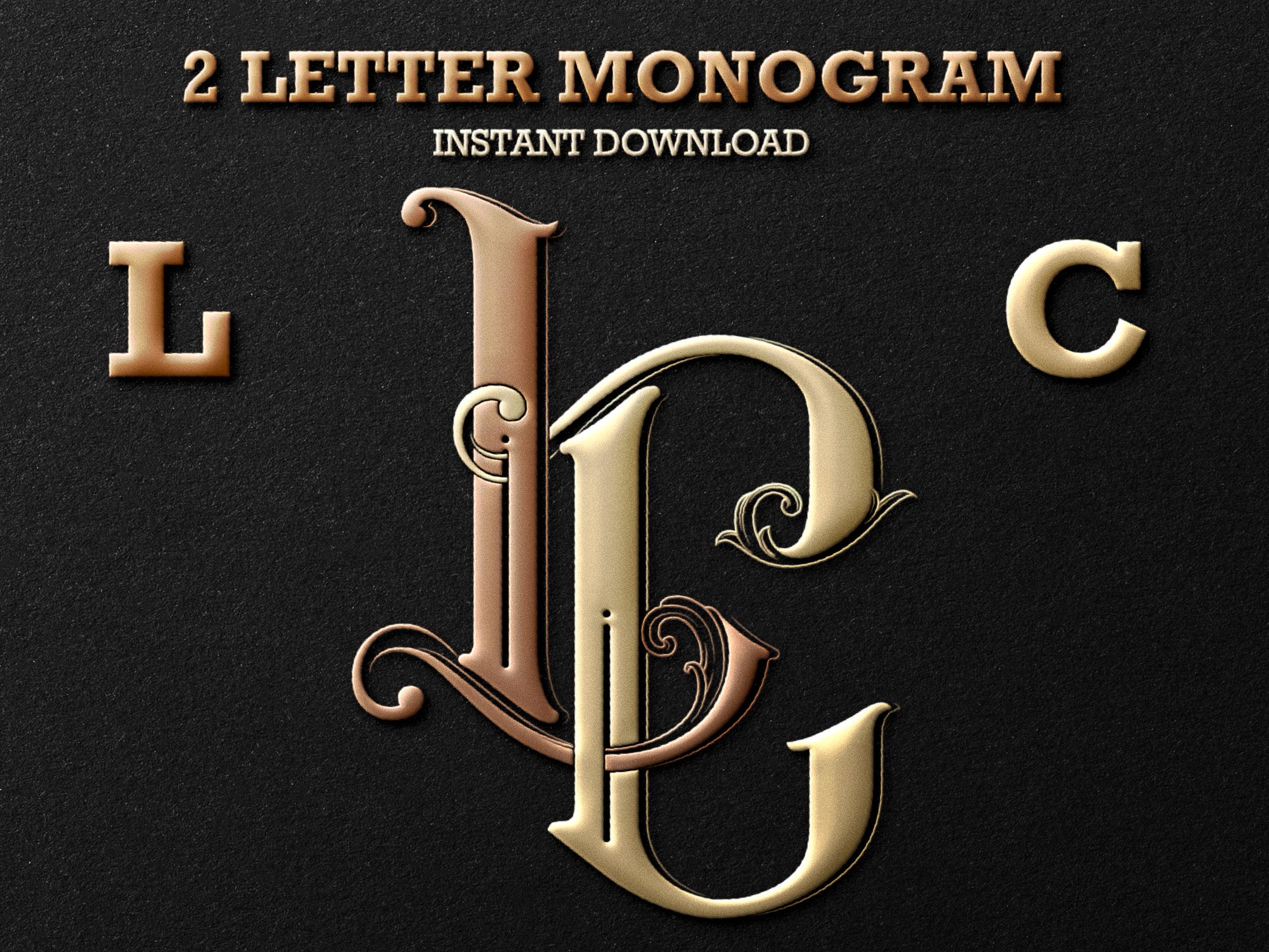 LC 2-letter Monogram | Digital Download - Wedding Monogram SVG ...