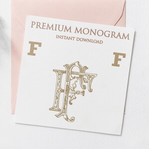 FF Wedding Duogram, Wedding Monogram | Wedding Logo | Invitation Logo | Stationery Letterhead | Home Decor | Family Initials | Crest
